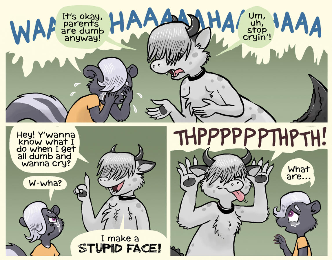 Panels from the Tale from Treehollow "A Nerd in Need" illustrated by Dana Simpson.